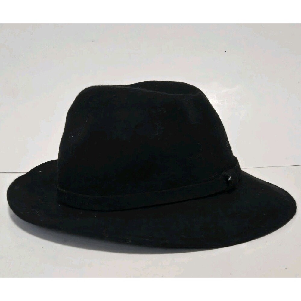 Aqua Hat Mens Black 100% Wool Italy Felted Dress Business Casual
